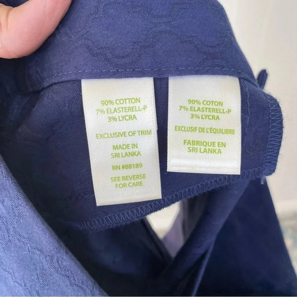 Lilly Pulitzer Womens Size 2 Navy Blue Ellie 4" Shorts Fringe Side Detail 26759 - Picture 11 of 15